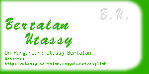 bertalan utassy business card